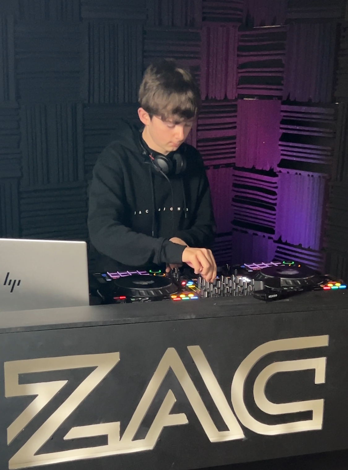 Zac Harris in DJ studio