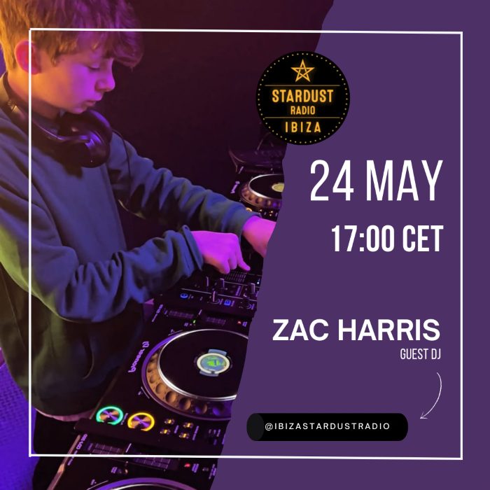 DJ Zac Harris Newcastle teen DJ guest mix Ibiza Stardust Radio May 2025 underground tech house